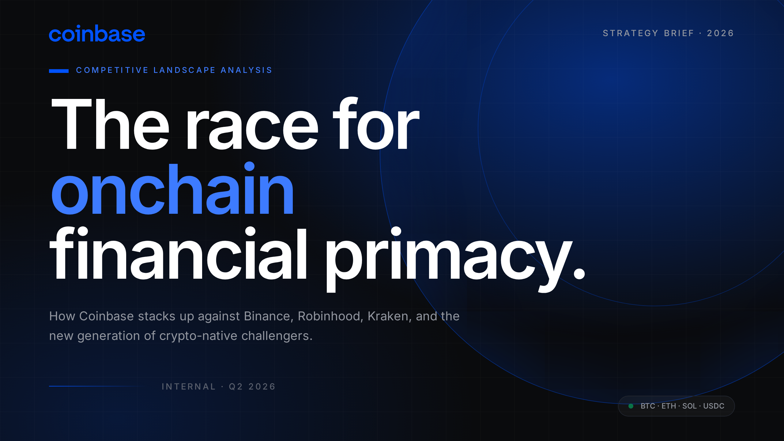 Coinbase competitive landscape analysis
 first slide