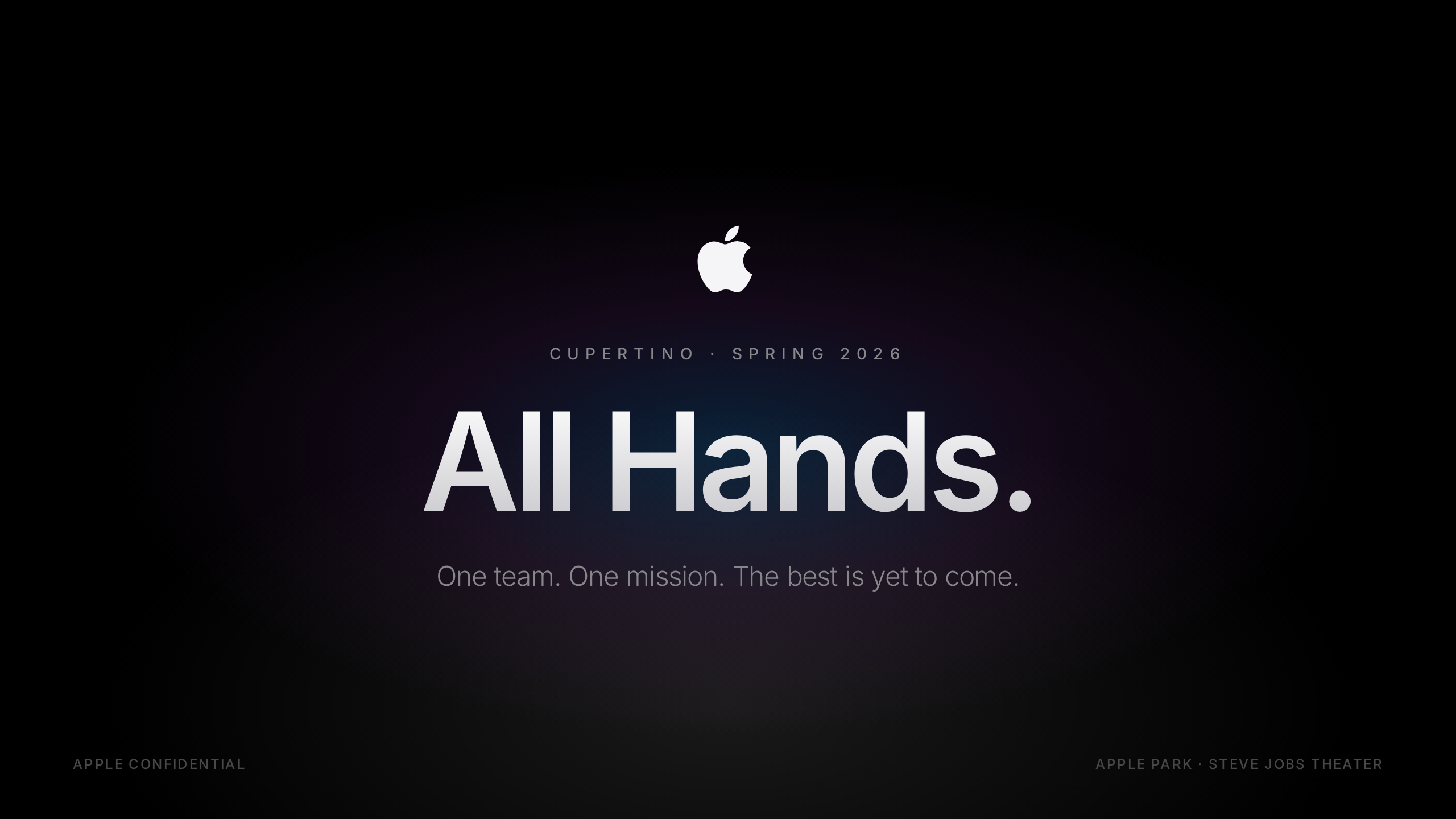 Apple company all-hands first slide