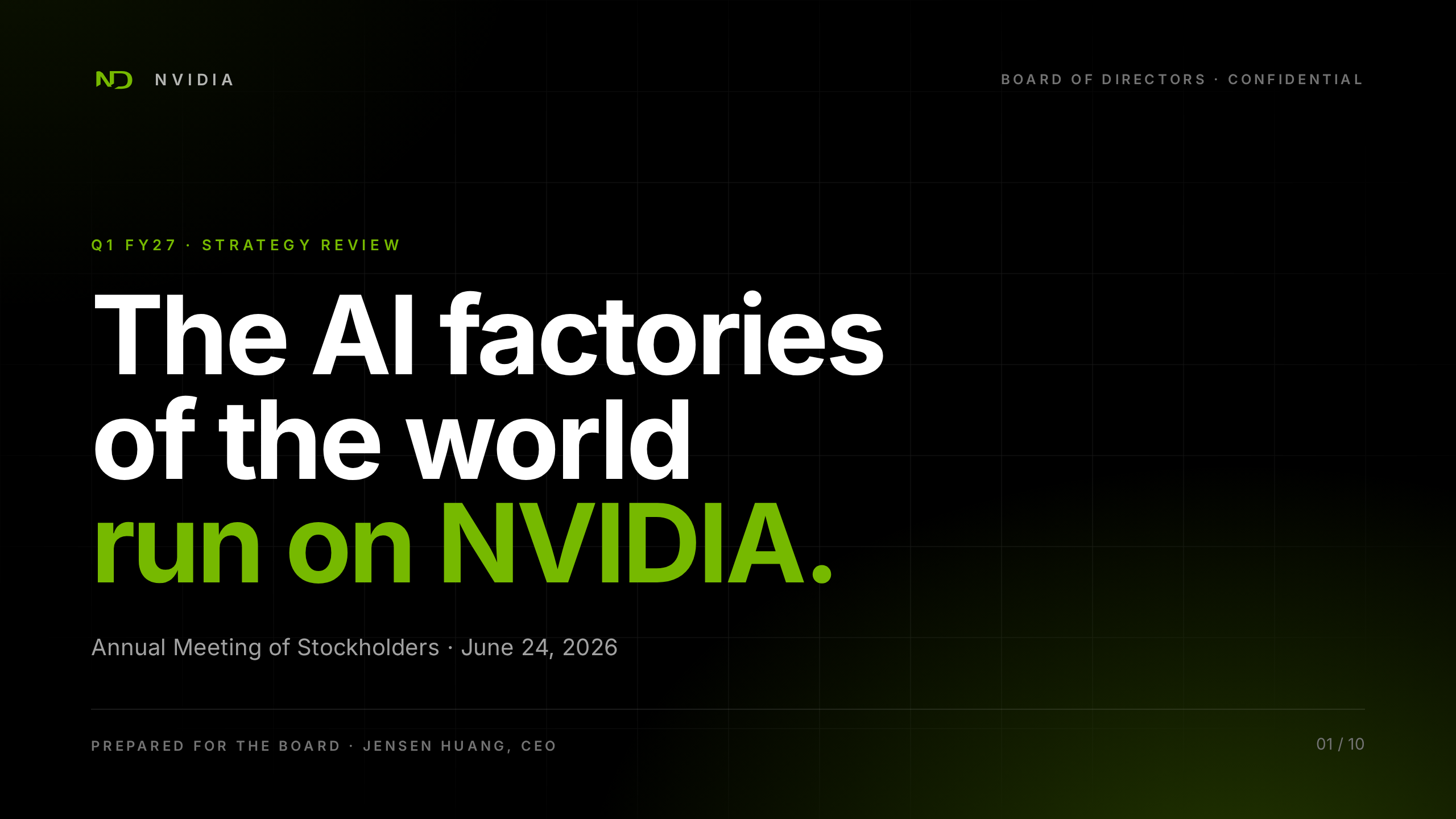 Nvidia board strategy deck first slide